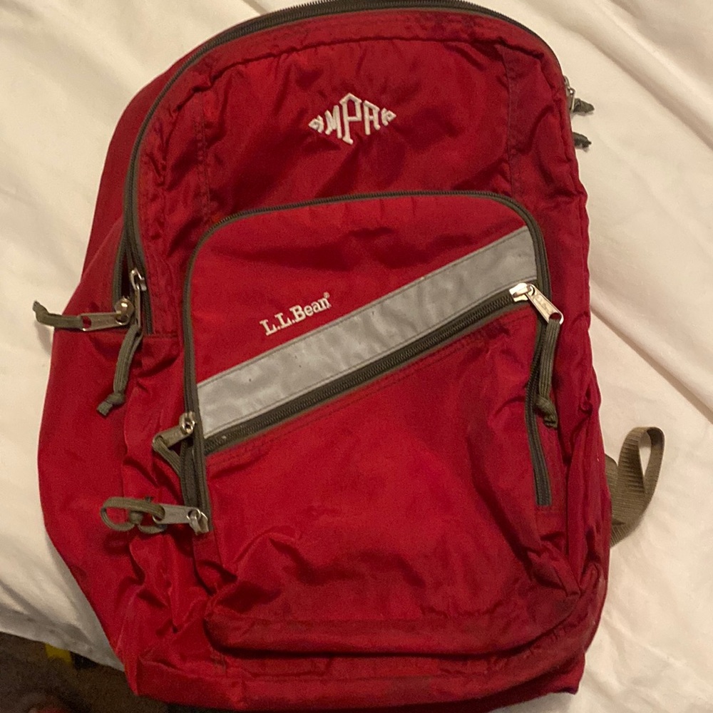 LL Bean backpack MAP initials